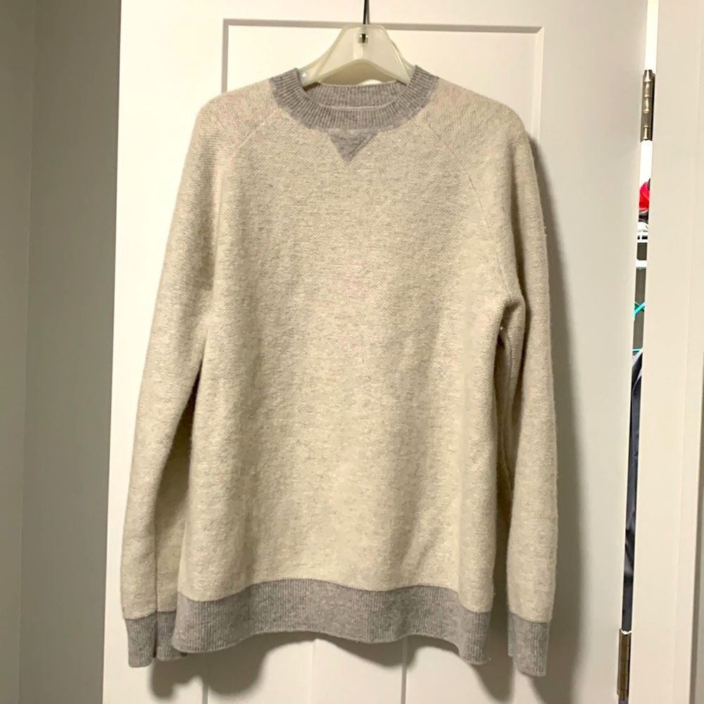 Cashmere ivory and grey sweater